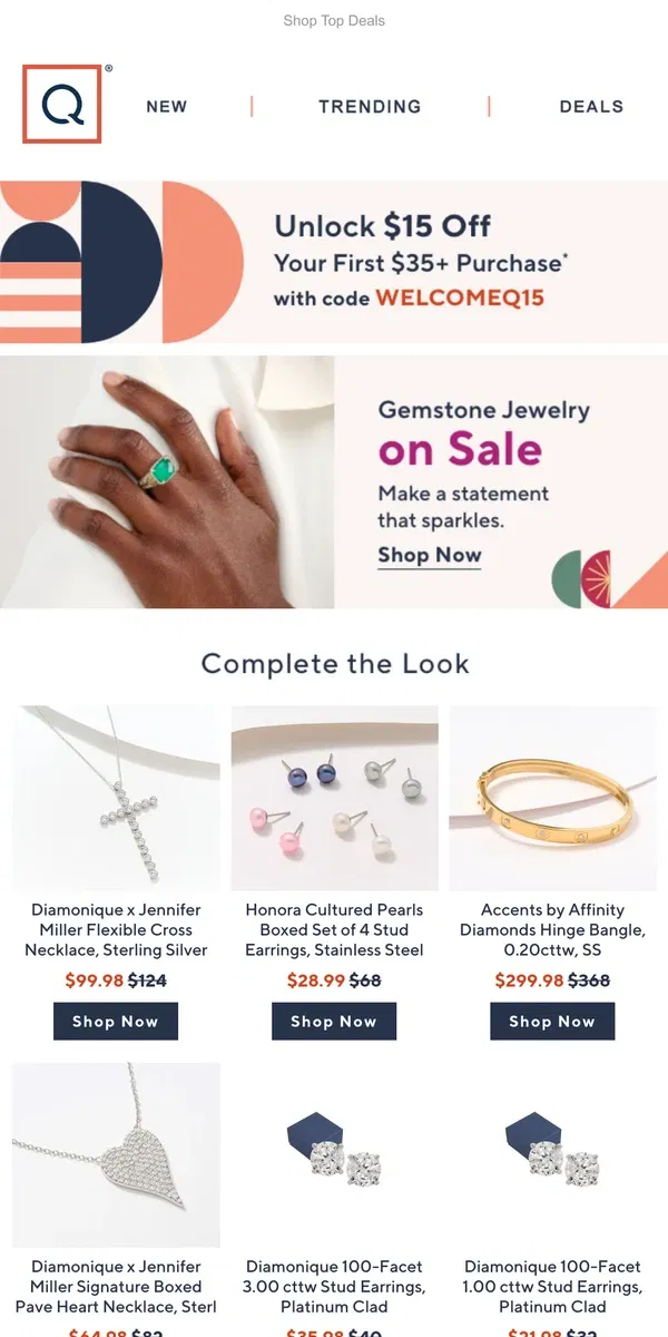 Email from QVC. Save on Gemstone Jewelry