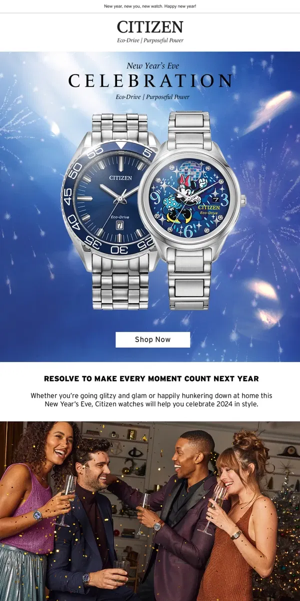 Email from Citizen Watch. Count down to a timeless and magical New Year’s Eve