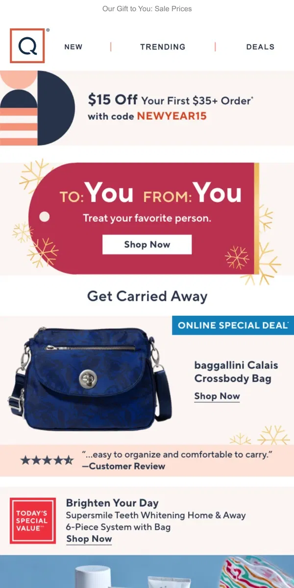 Email from QVC. You're at the Top of the Nice List