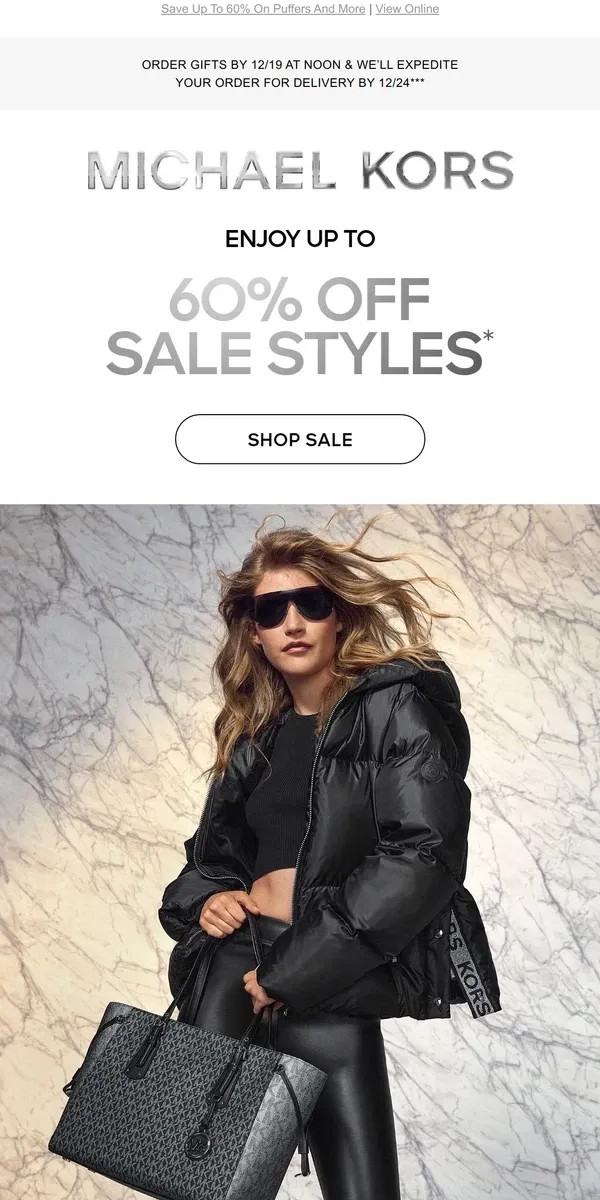 Email from Michael Kors. Gift It: Warm Coats At Hot Prices