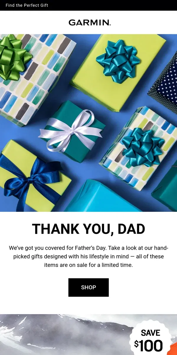 Email from Garmin. Father’s Day Is Almost Here