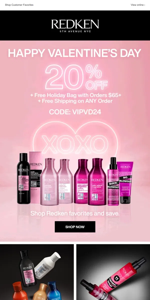 Email from Redken. Hey VIP, Sharing the Redken Love with a Free Gift!