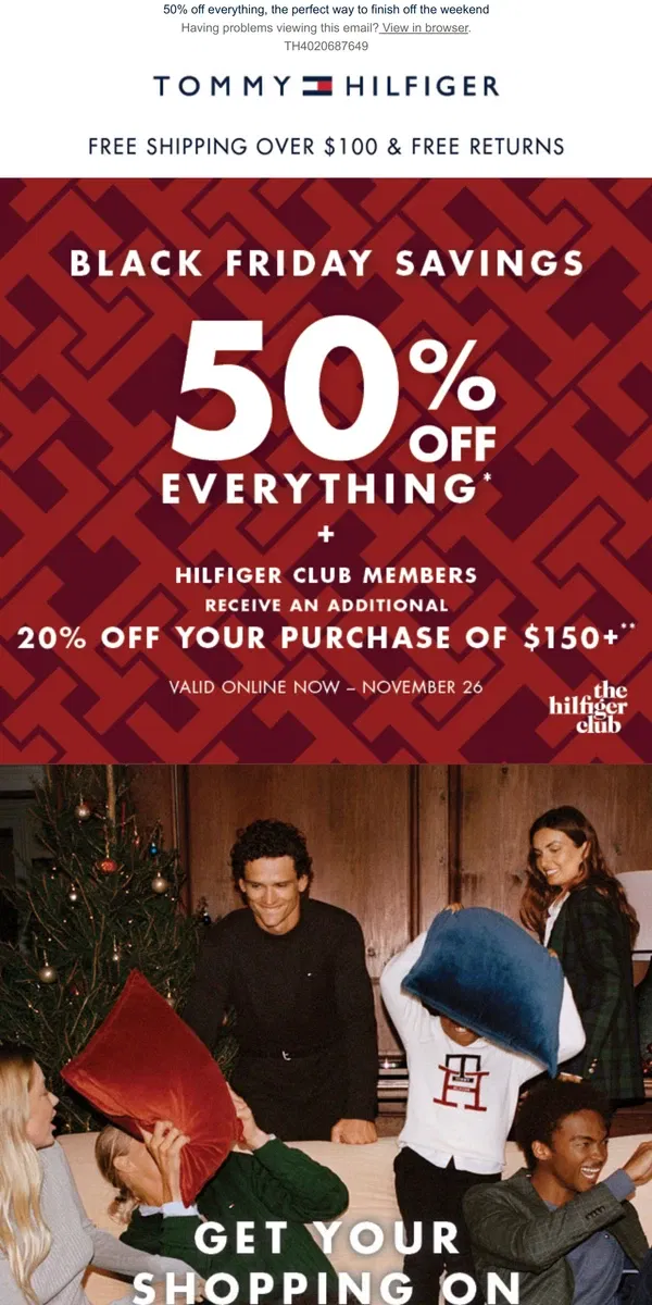 Email from Tommy Hilfiger. There's still time to shop, shop, shop!