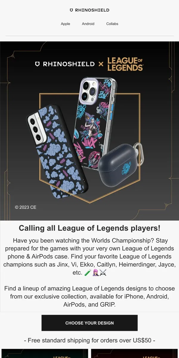 Email from RHINOSHIELD. Get ready for the Worlds Championship!