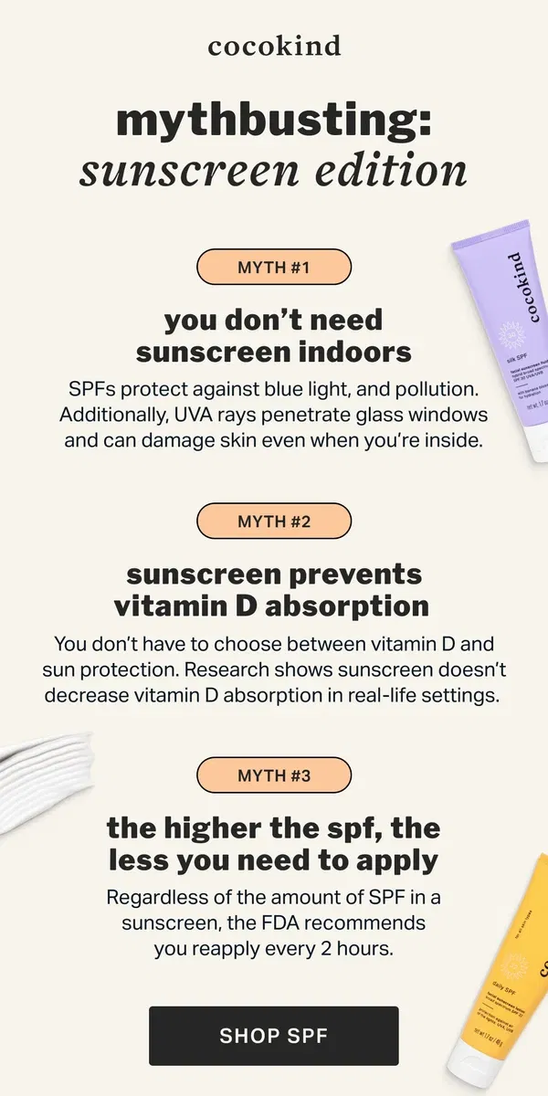 Email from cocokind. Do you need SPF indoors?