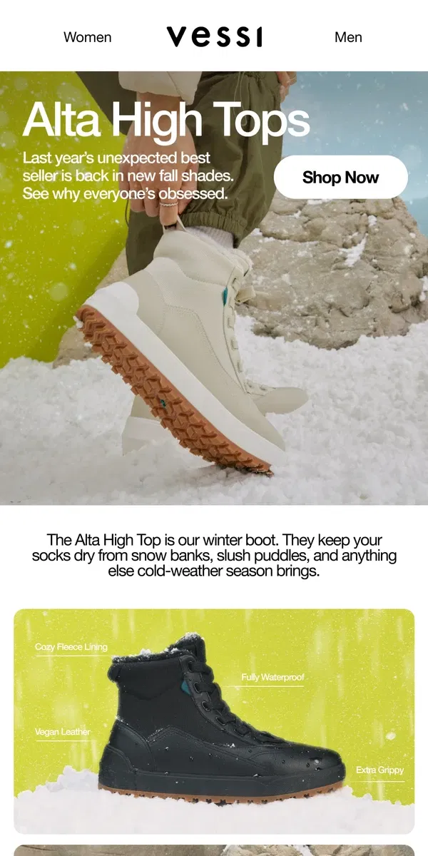 Email from Vessi. Our slush-tested boots