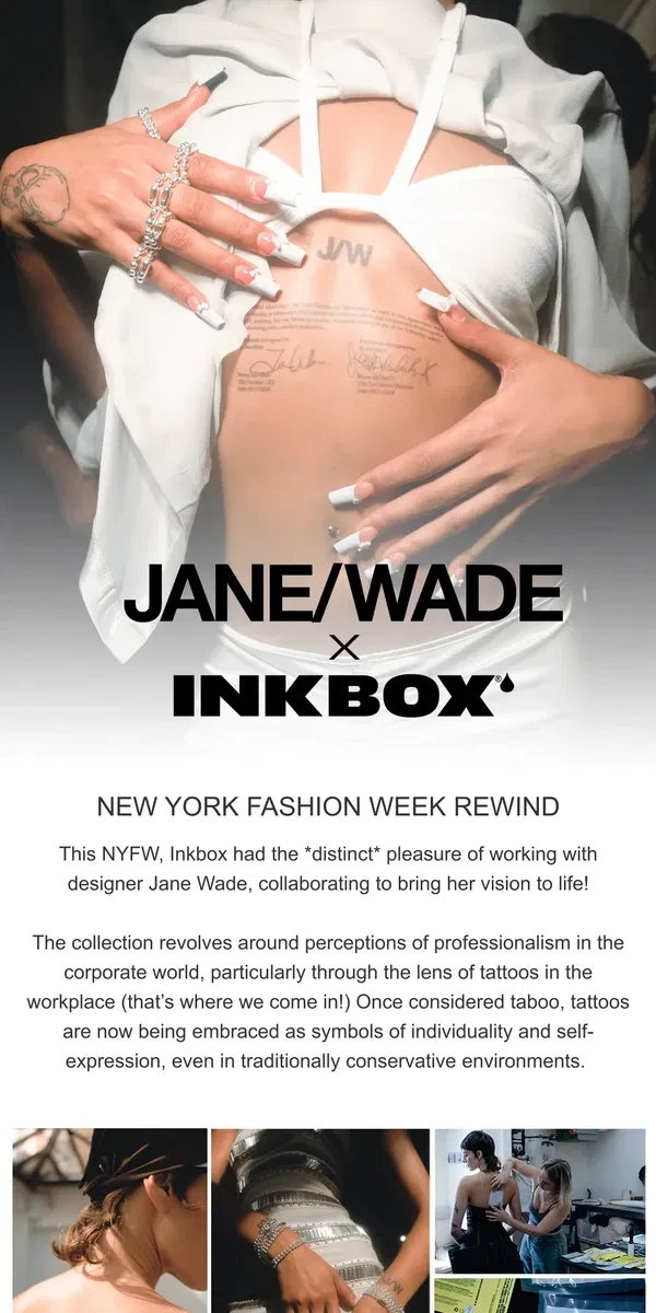 Email from Inkbox. INKBOX @ NEW YORK FASHION WEEK 🖤