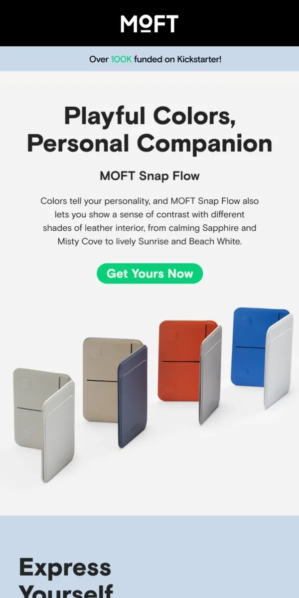 Email from MOFT. Playful colors for your creative mind journal!