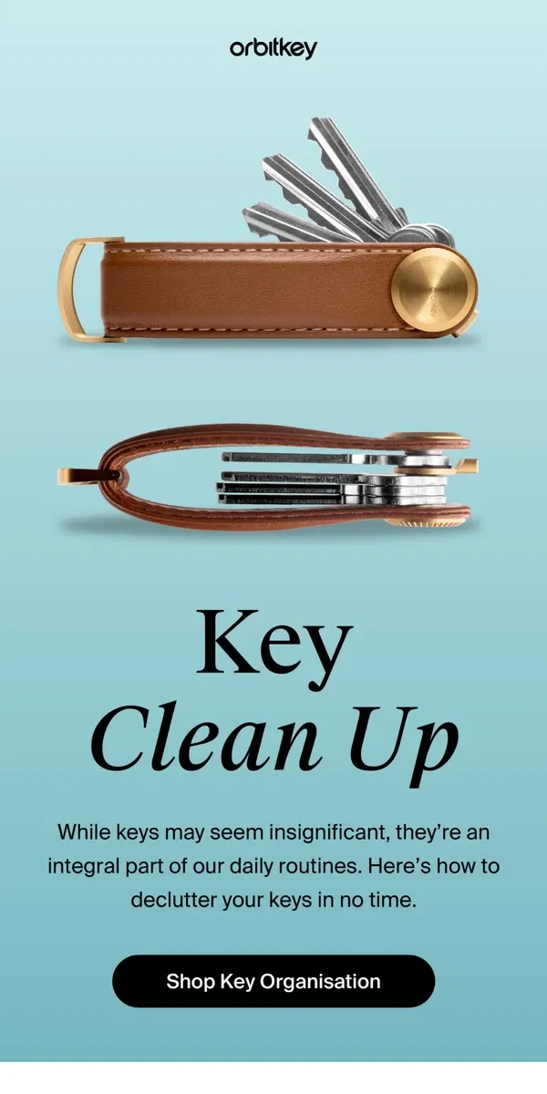 Email from Orbitkey. A few steps to effectively clean up your keys