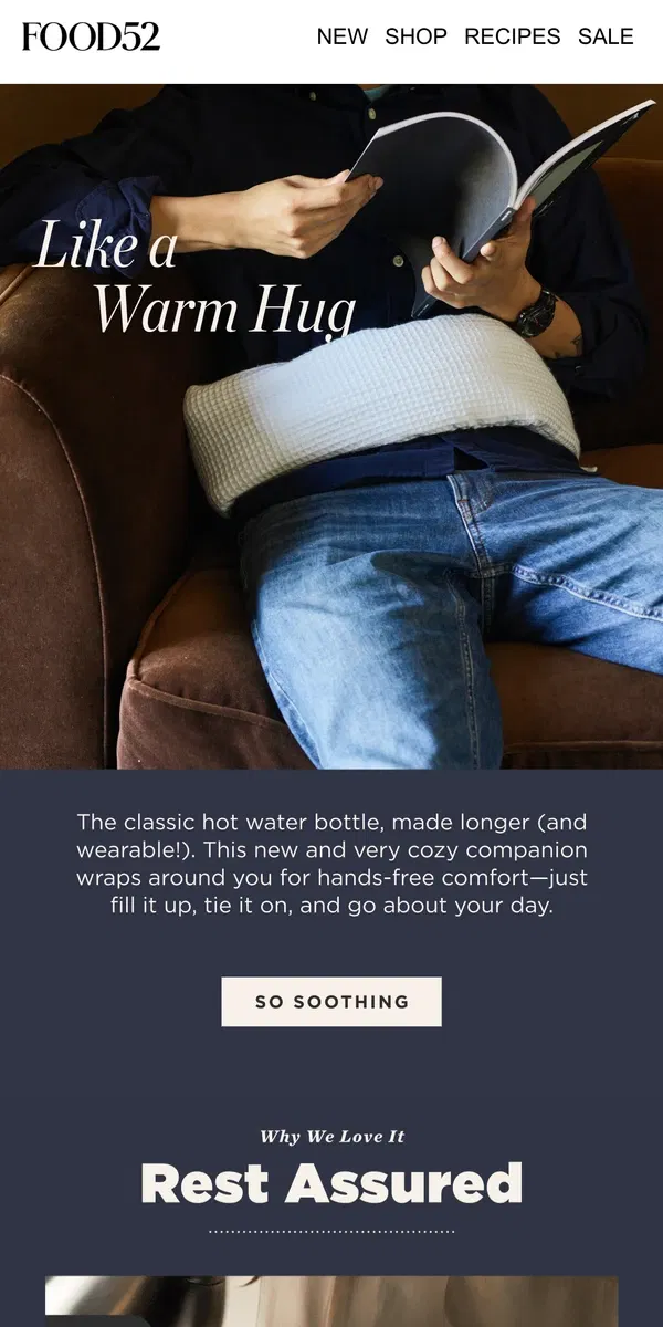 Email from Food52. A hot water bottle you can wear hands-free.