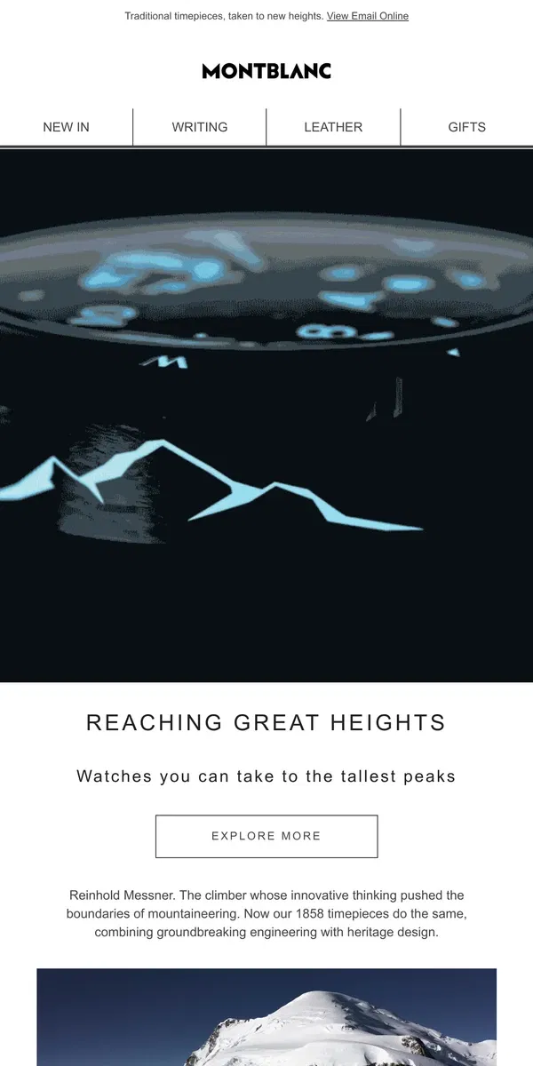 Email from Montblanc. Channelling Messner's adventurous spirit