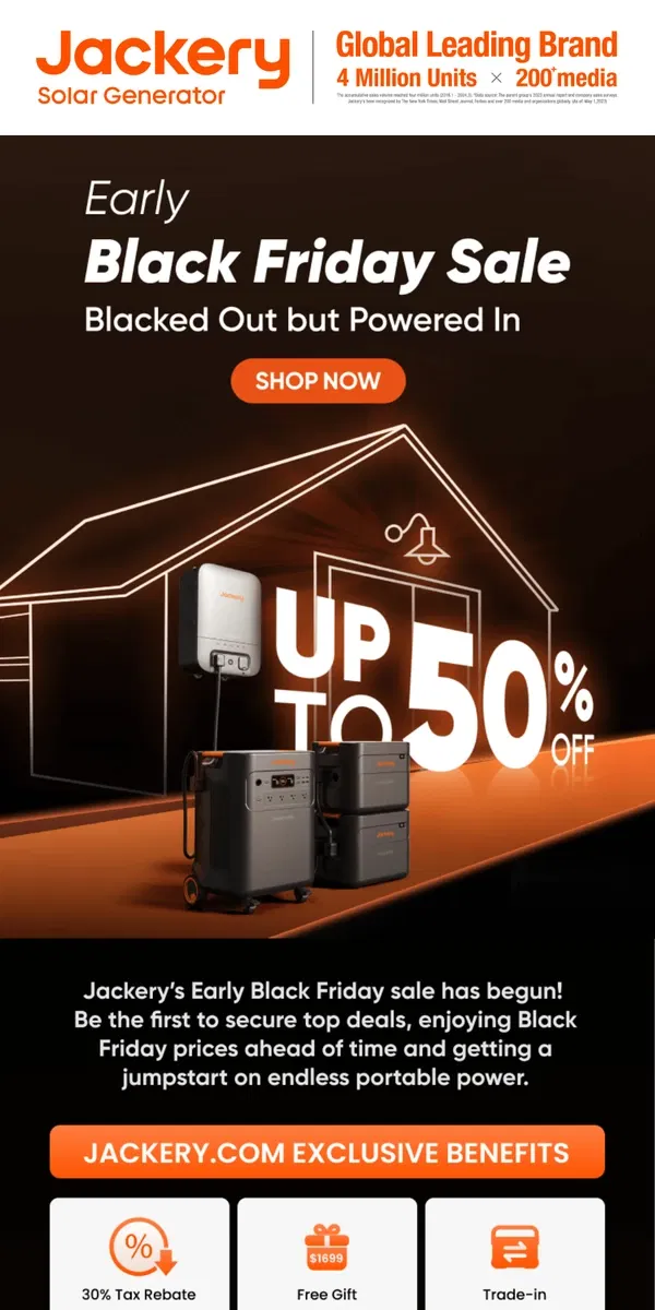 Email from Jackery. 🛒Black Friday Deals Start Now | Up to 50% Off!