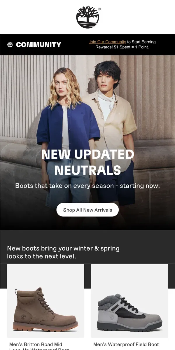 Email from Timberland. Now Trending: Transitional Boots For Winter/Spring!