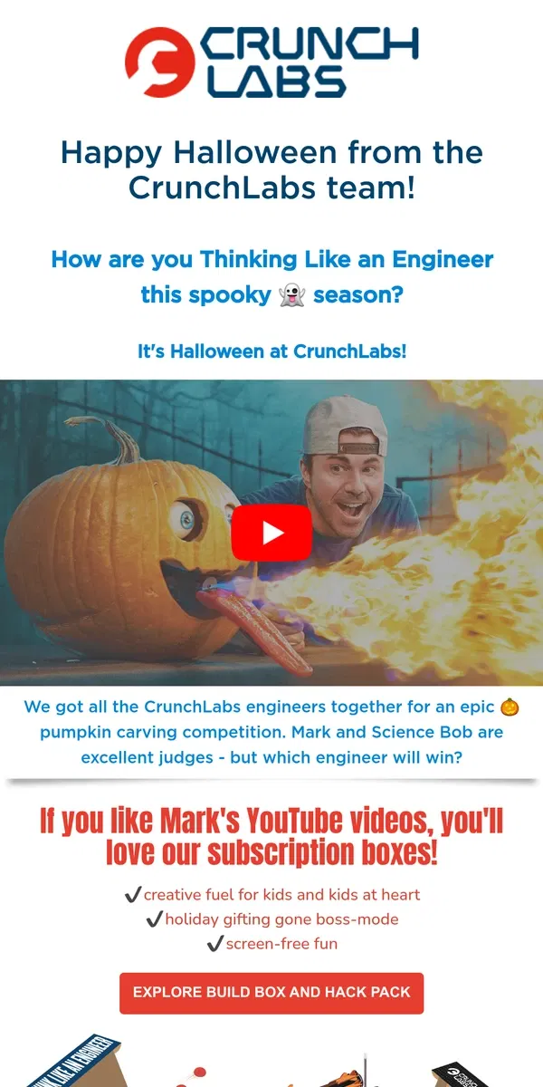 Email from CrunchLabs. Boo! Things are getting spooky....