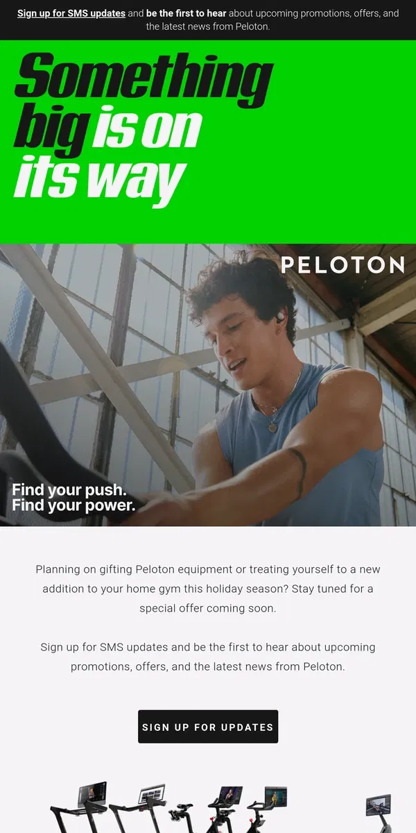 Email from Peloton. A holiday offer is on the horizon