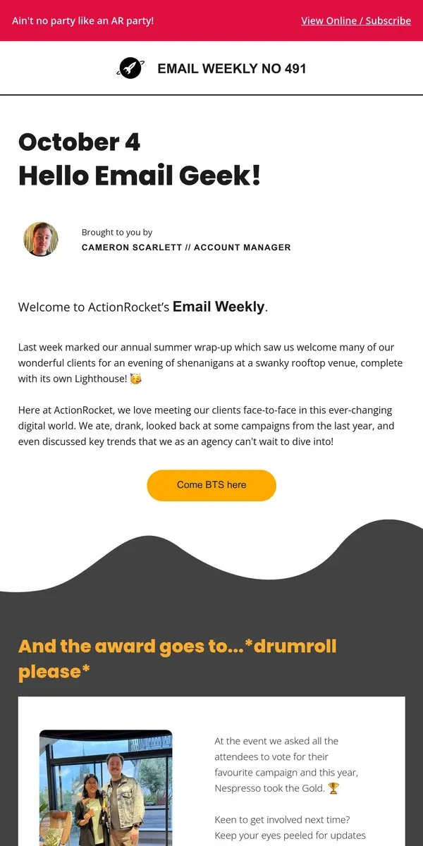 Email from ActionRocket. EmailWeekly #491: The 2024 summer wrap-up 🌇