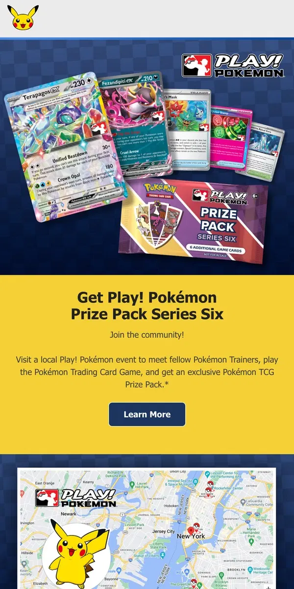 Email from Pokémon. Get a New Pokémon TCG Prize Pack‼️