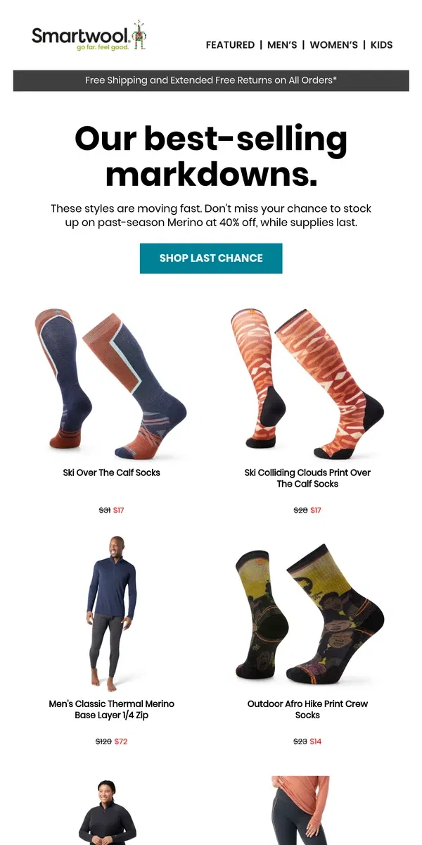 Email from Smartwool. Best-selling gifts at 40% off