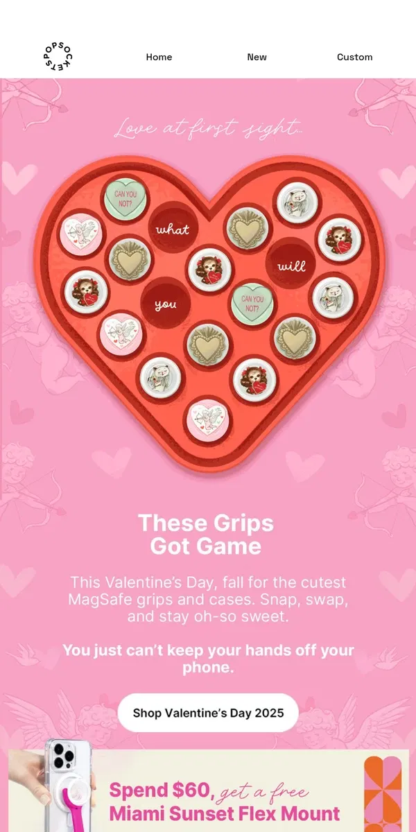 Email from PopSockets. Valentine’s Day 2025 collection is HERE 😍