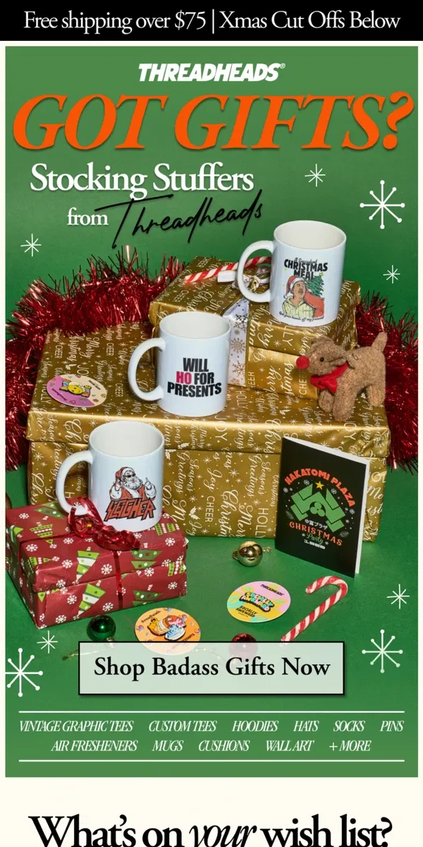 Email from Threadheads. Mate, Stocking Stuffers Your Friends Will Love!