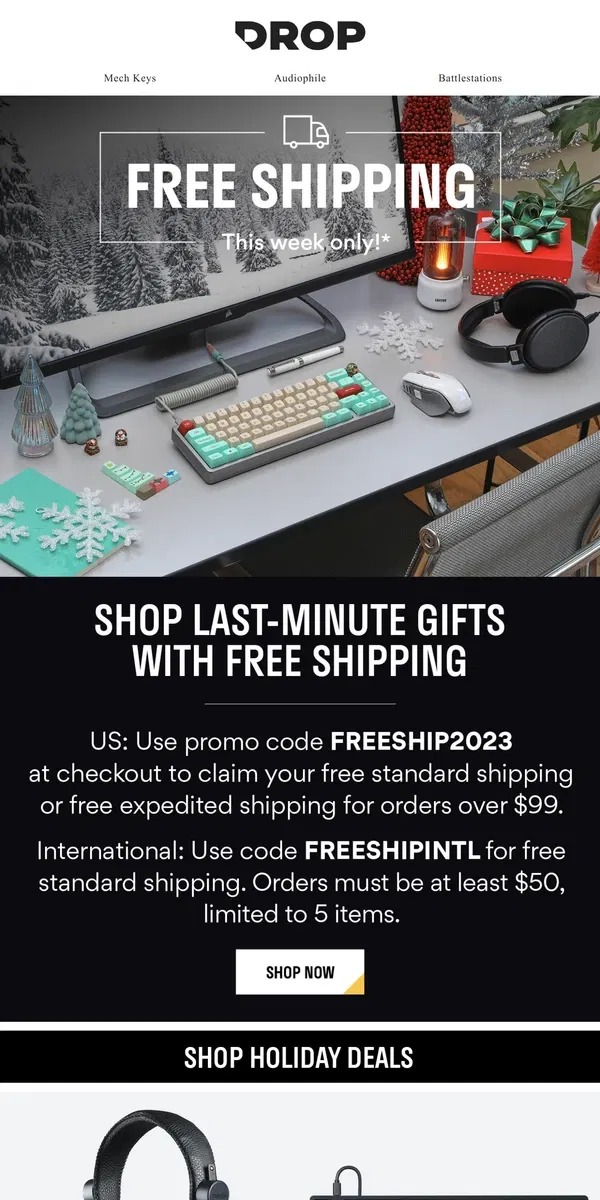 Email from Drop. Free. Shipping. On. Everything.