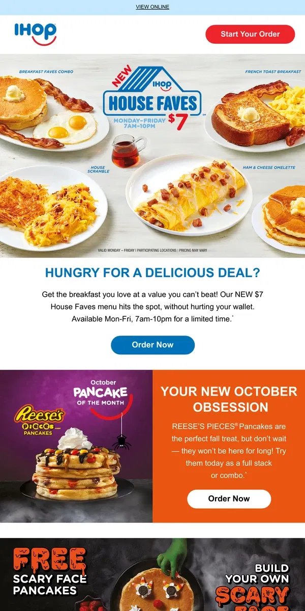 Email from IHOP. 🙌Raise the Roof for New House Faves Deals!