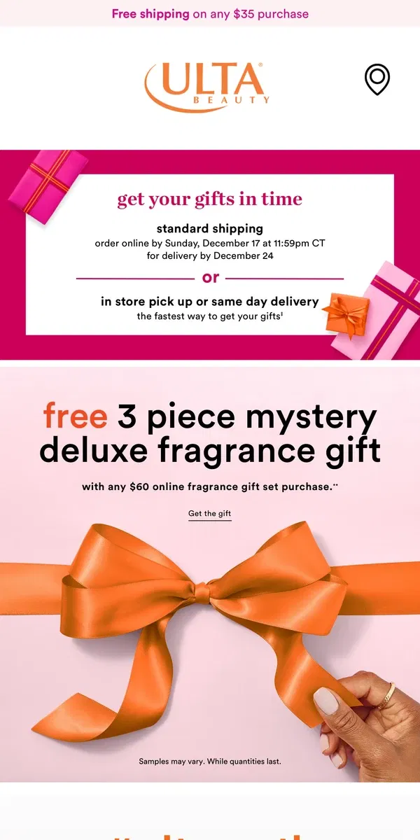 Email from Ulta Beauty. FREE fragrance gift 💝