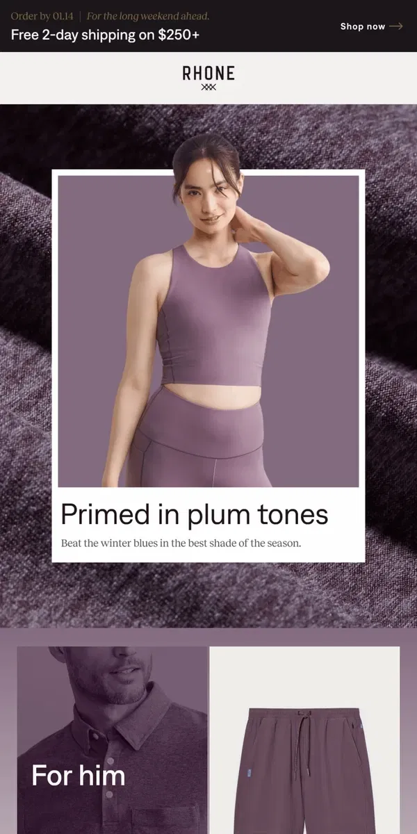 Email from Rhone. Powerfully plum