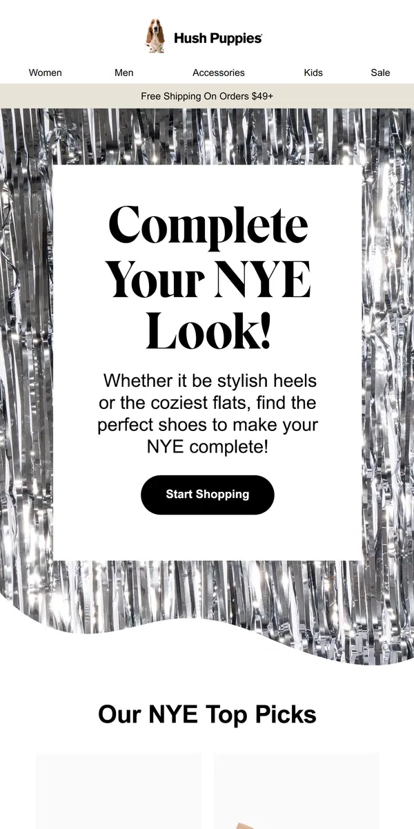 Email from Hush Puppies. The PERFECT NYE Shoes Are Inside 👉