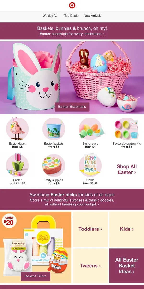 Email from Target. Everything Easter, right this way 🐇