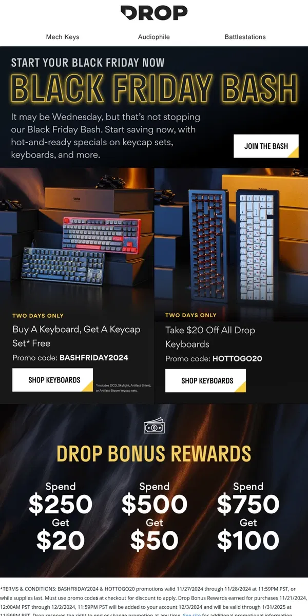 Email from Drop. The Best Black Friday for Your Keyboard