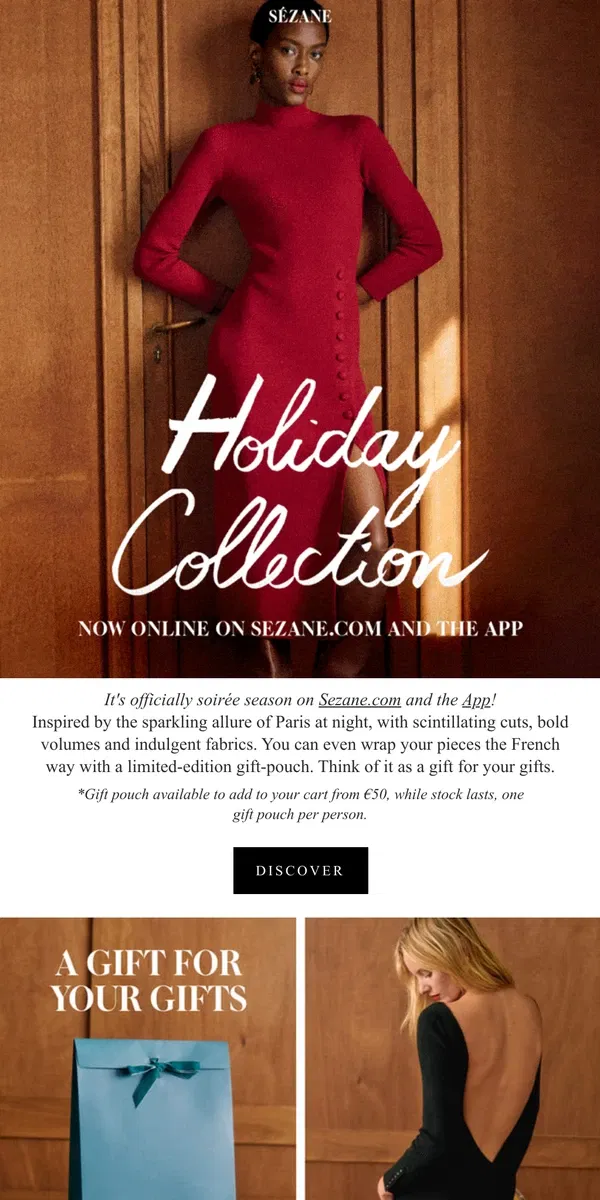 Email from Sézane. The Holiday Collection is Now Online ⭐