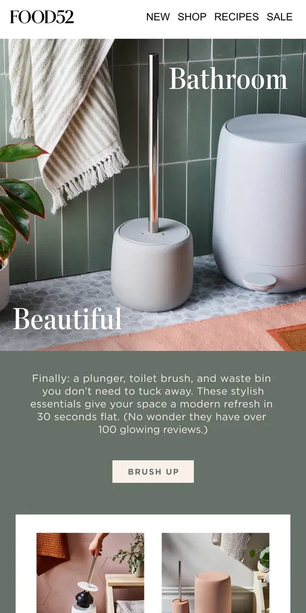 Email from Food52. The easiest home upgrade: this chic plunger.