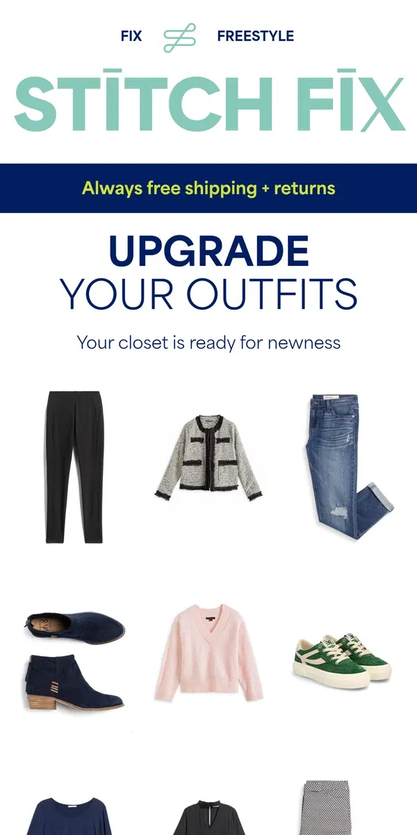 Email from Stitch Fix. Your Stylist gets you