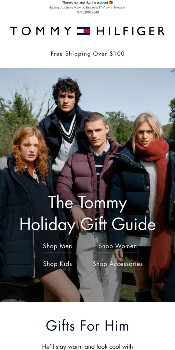 Email from Tommy Hilfiger. It's here! The Tommy Holiday Gift Guide