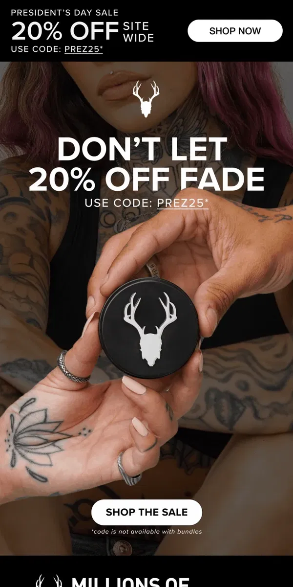 Email from Mad Rabbit. 20% off ends tonight 👋