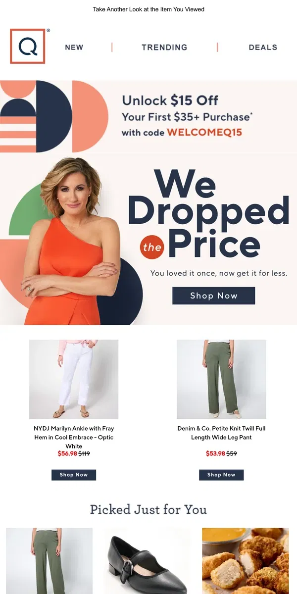 Email from QVC. Price Drop! NYDJ