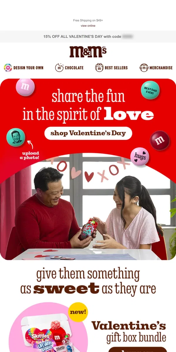 Email from M&M's. 🎈 Love is in the Air