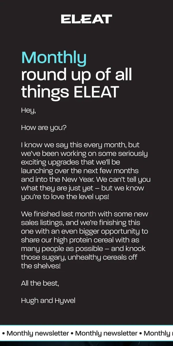 Email from ELEAT. October round up 📝