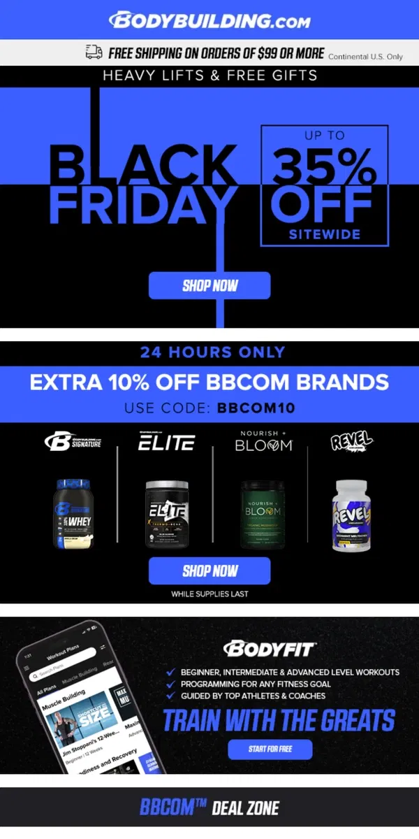 Email from Bodybuilding.com. 🚨 FINAL HOURS! Extra 10% Off BBcom Brands! 🚨