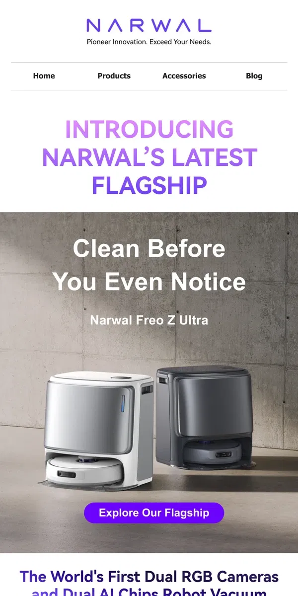 Email from Narwal. Discover the Game-Changing Features of the New Freo Z Ultra!