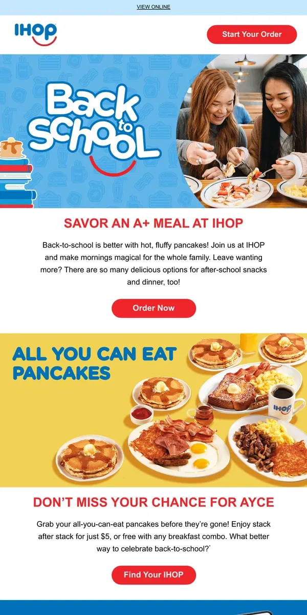 Email from IHOP. 🎒Kick Off the School Year Right with IHOP🥞