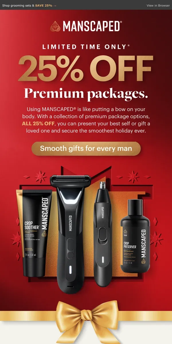 Email from MANSCAPED. Gift the best bundles at the best price 🎁