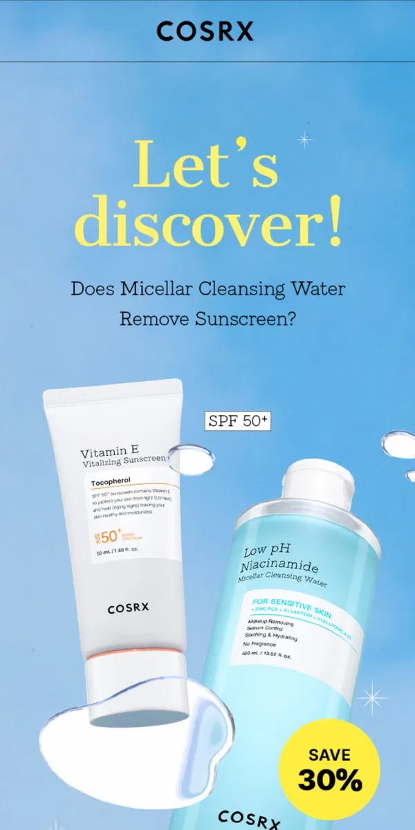 Email from COSRX. Protect Your Skin🌞, Clean Effectively!✨