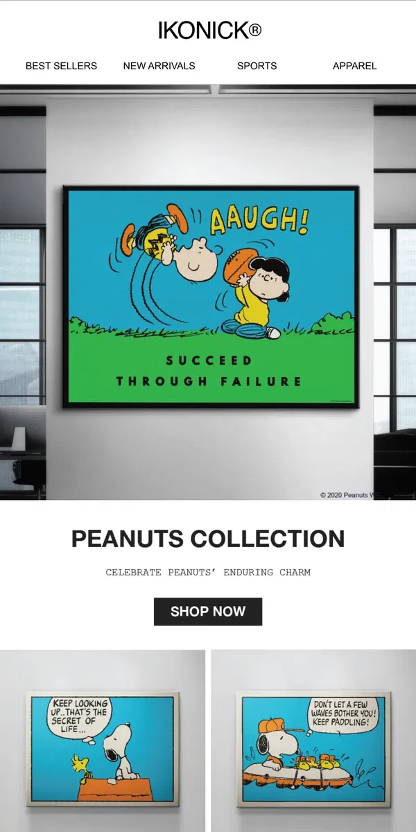 Email from IKONICK. Official Peanuts Collection 🥜