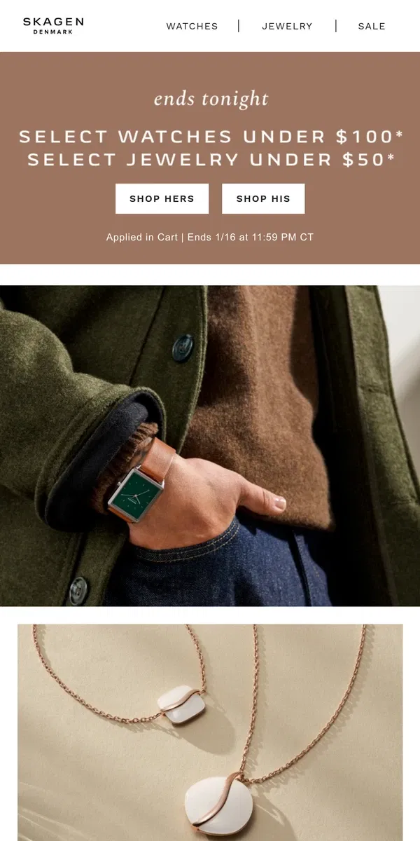 Email from Skagen. final call