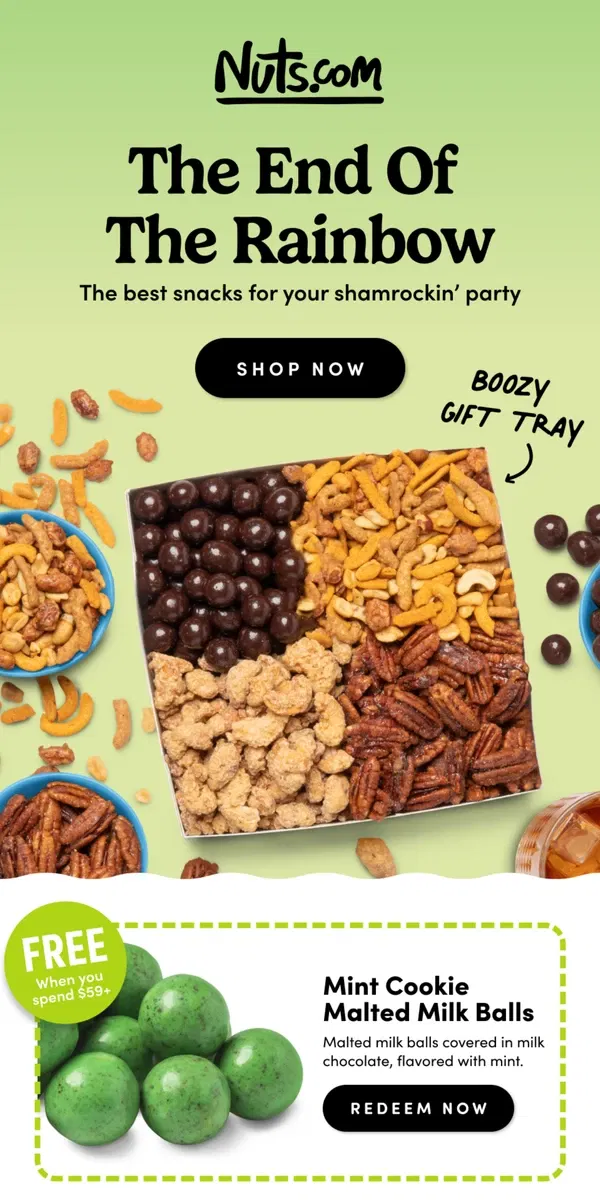 Email from Nuts.com. 🍀 Luck Is in the Air