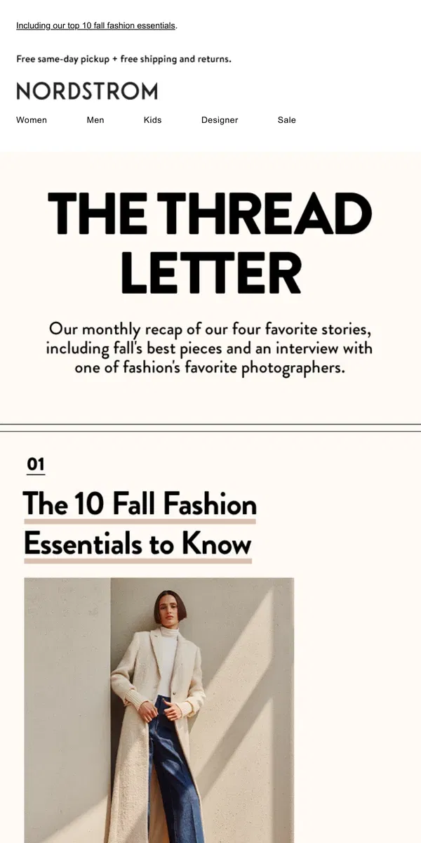 Email from Nordstrom. A recap of October's best fashion inspo