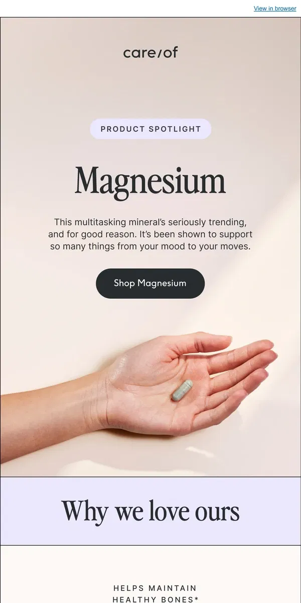 Email from Care/of. What is magnesium?