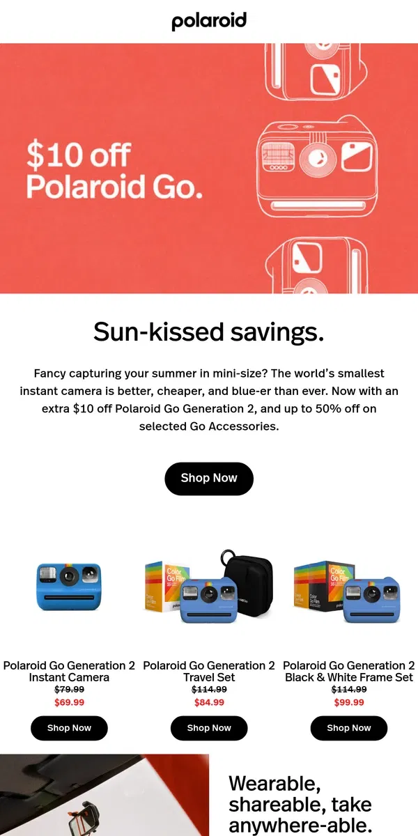 Email from Polaroid. Hey, ready to capture your 🌞 summer🌞 in analog?